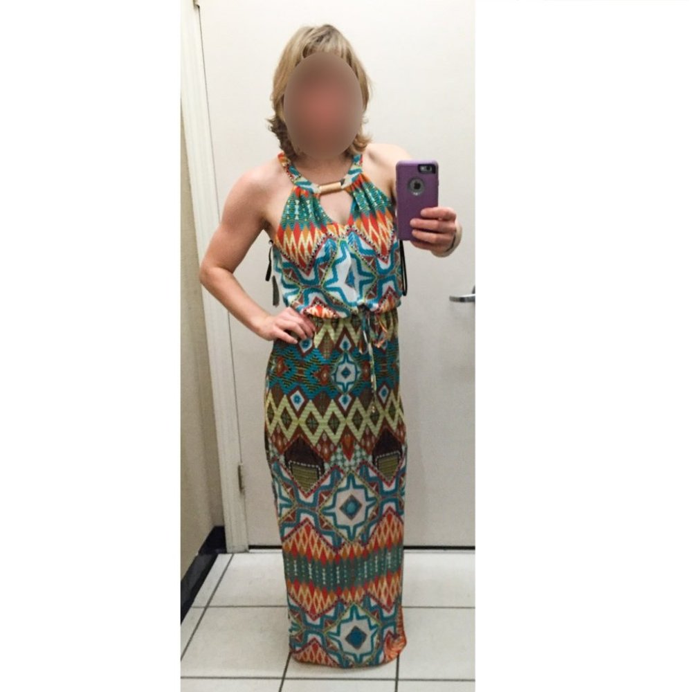 City Triangles Southwest Keyhole Maxi Dress